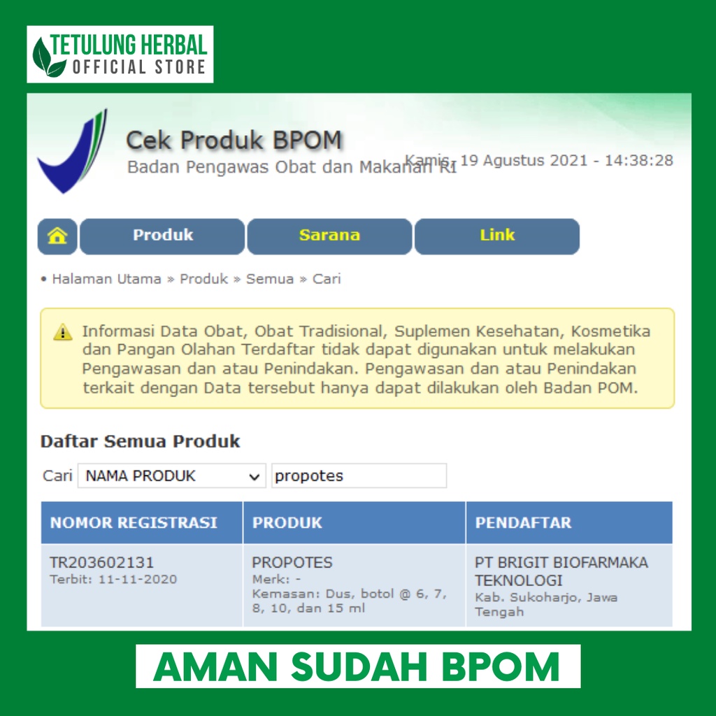 Obat Herbal Sakit Pinggang Belakang, Tulang Lutut, Syaraf Kejepit, Pengapuran Nyeri Tulang Sendi, Encok Sudah BPOM - Propolis PROPOTES 10ml