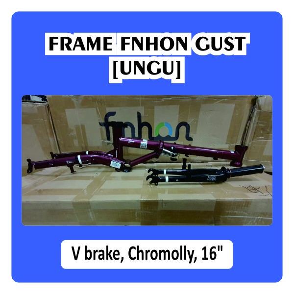 Frame FNHON Gust Agate Red Ungu Purple Merah Marun Fork Sepeda Seli Lipat V brake vbrake rem rim