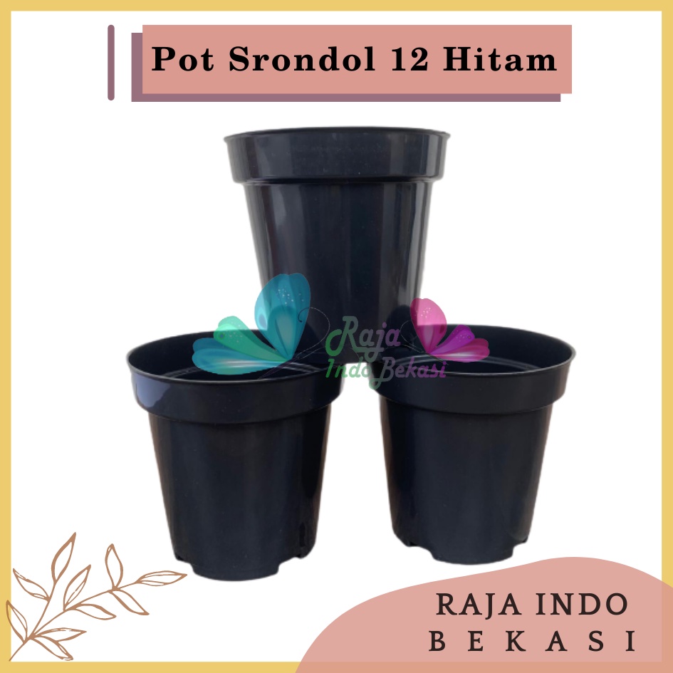 Pot Tinggi Srondol 12 HITAM - Pot Tinggi Usa Eiffel Effiel 18 20 25 Lusinan Pot Tinggi Tirus 15 18 20 30 35 40 50 Cm Paket murah isi 1 lusin pot bunga plastik lusinan pot tanaman Pot Bibit Besar Mini Kecil Pot Srondol