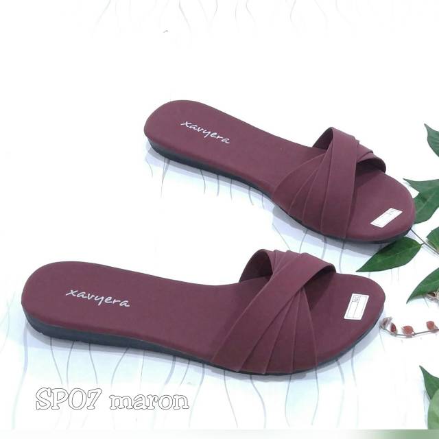 BORNEO SLIP ON SENDAL  WANITA TEPLEK LUCU XAVYERA SP07