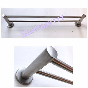 Rak Handuk stainless 60 cm 2 susun 7082  gantungan towel hanger dua baris stenlis pipa gede sanitar