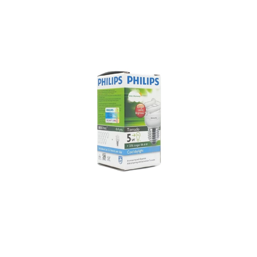 LAMPU PHILIPS TORNADO 5 WATT PUTIH LAMPU PHILIPS 5 WATT LAMPU SPIRAL