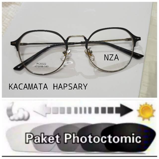 PAKET FRAME + LENSA PHOTOCROMIC ANTI RADIASI | KACAMATA MINUS | KACAMATA PRIA &amp; WANITA