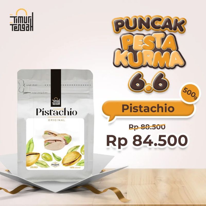 

Kacang Pistachio 300 gr Timur Tengah Premium Fustuk High Quality