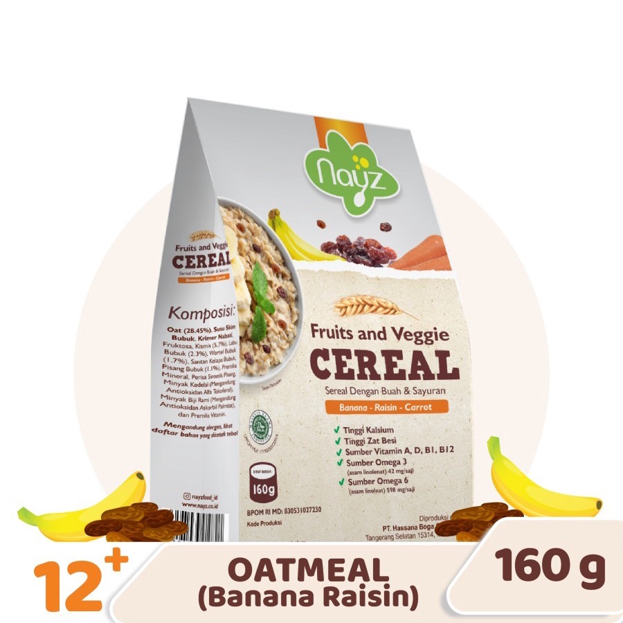 NAYZ Baby Cereal 160gr Oatmeal Sereal Bayi dan Lansia