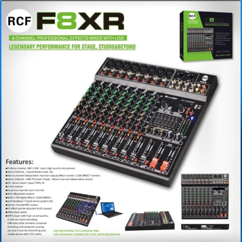 mixer RCF F8XR mixer 8channel f8xr 99dsp garansi mixer RCF f8xr