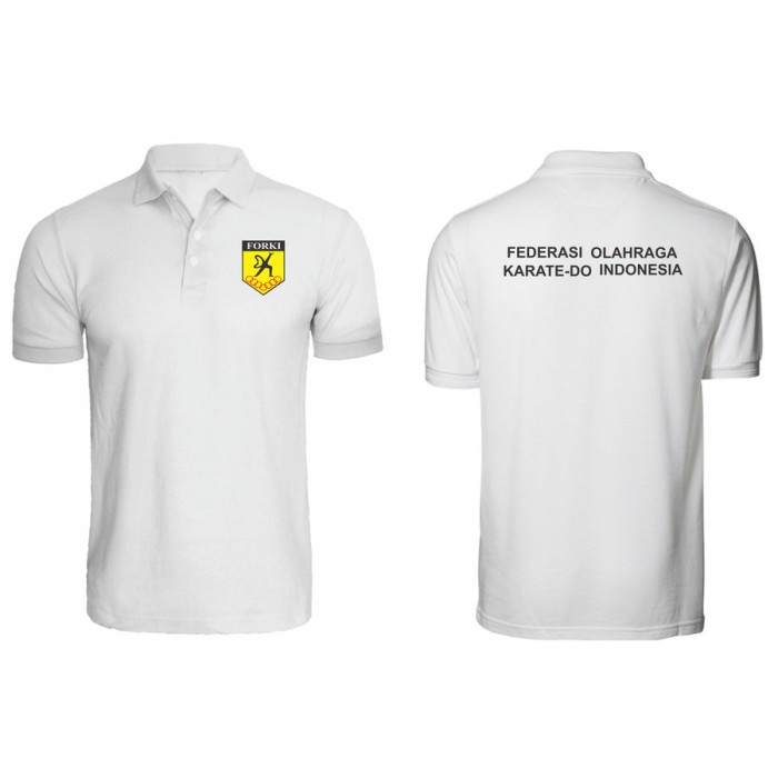 KAOS POLO SHIRT BAJU KERAH DISTRO FORKI KARATE POLOS CUSTOM INDONESIA BAHAN BERKUALITAS TINGGI
