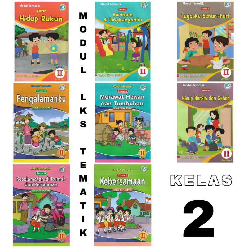 Buku LKS Modul Tematik SD Kelas 2 Tema 12345678 Semester 1 dan Semester 2 Kurikulum 2013