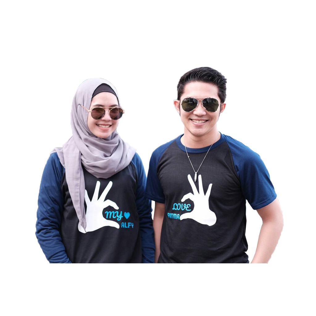 Kaos Couple Masa Kini Cetak Nama Dan Pasangan Shopee Indonesia