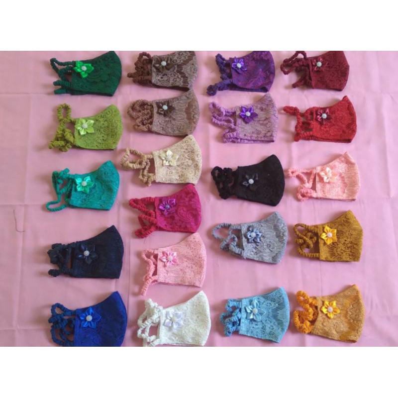 Ready Masker brokat, hijab, masker tyle, masker cantik, masker hijab