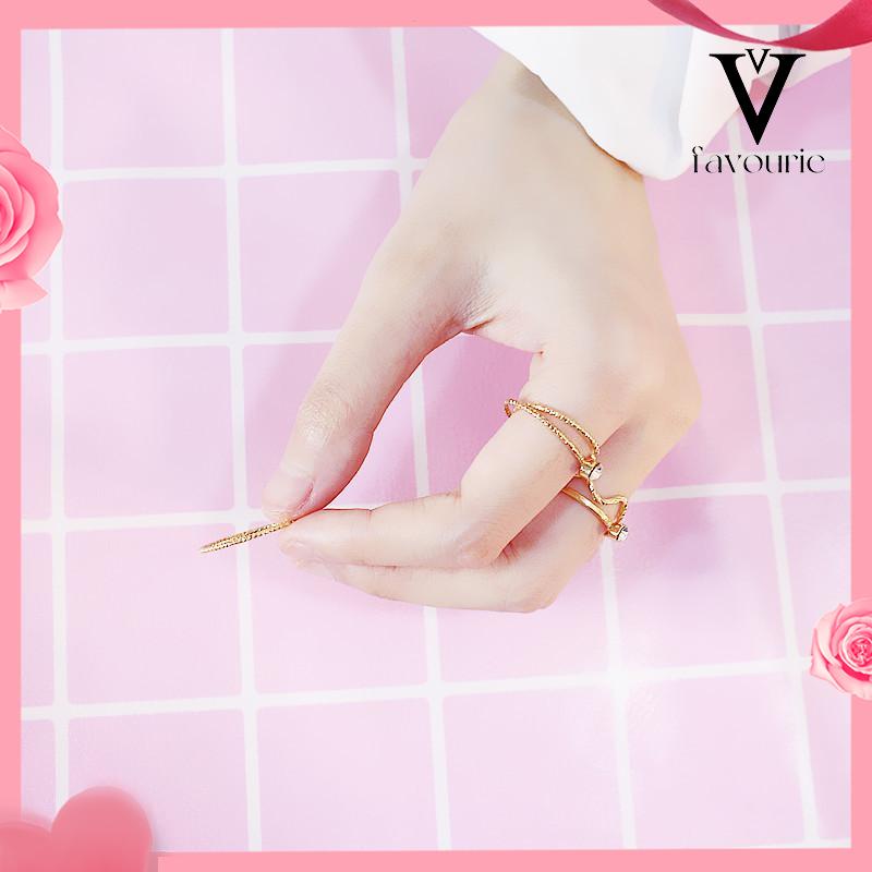 [COD]Cincin Gelombang Berlian Berulir Set 5 Buah Indeks Knuckle End Ring-FA