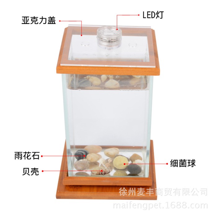 Desktop Aquarium Kaca Ikan Cupang Mini / Akuarium Mini Import 5