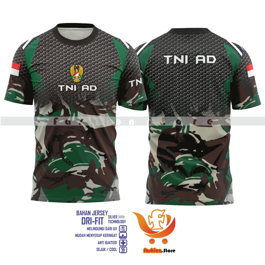 KAOS JERSEY TNI AD KAOS DRYFIT OLAHRAGA TNI JERSEY SUBLIM FULLPRINT TNI