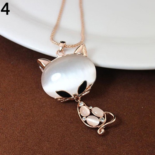 Hu Hu Hu Hu Hu Alat Bantu Pasang Kacamata♡ Kalung Rantai Liontin Burung Hantu Kucing Angsa Aksen Berlian Imitasi Untuk Wanita