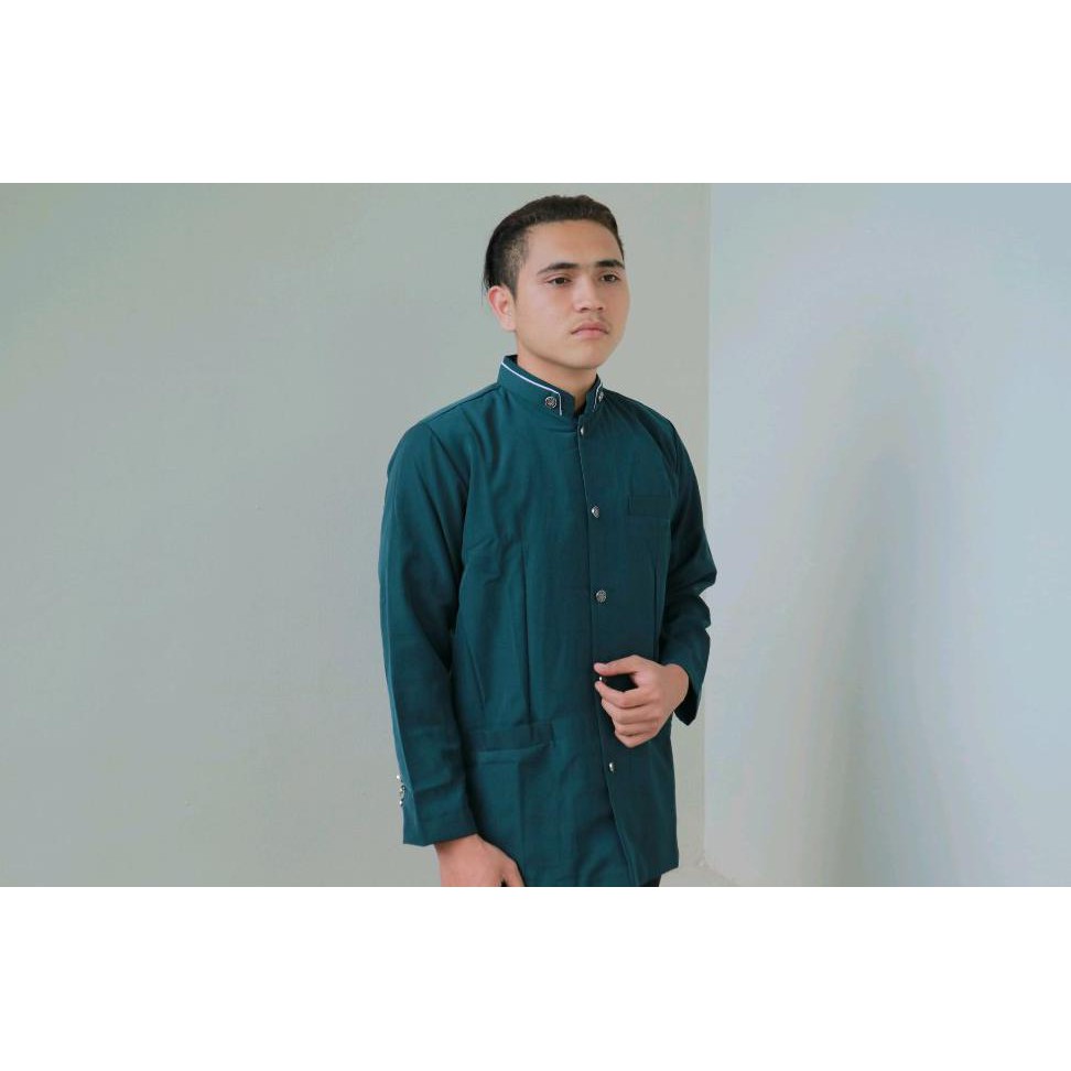 Hot Sale Baju Koko Baju Muslim Pria Busana Muslim Jasko Jas Koko Hijau Polos Al Muttaqin