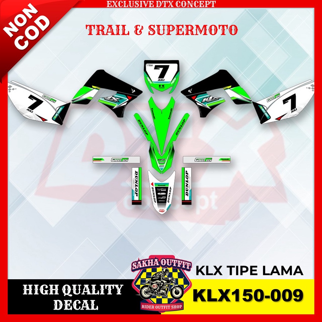 Decal KLX stiker motor stiker trail KLX stiker motor keren decal KLX 150 stiker variasi motor decal 