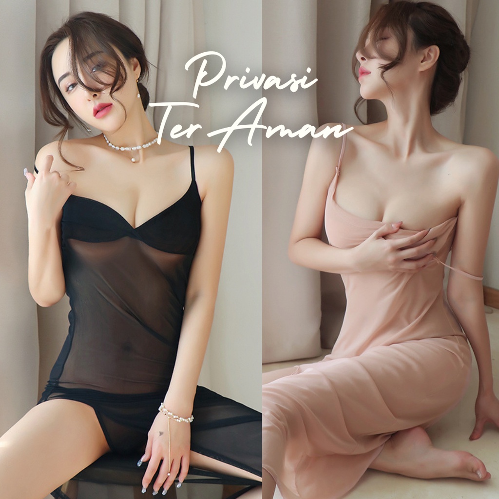 Baju Haram Babydoll Baju Tidur Wanita Sexy Transparan Kain Spandex Polyester Allsize LD 120 G2J6 Big