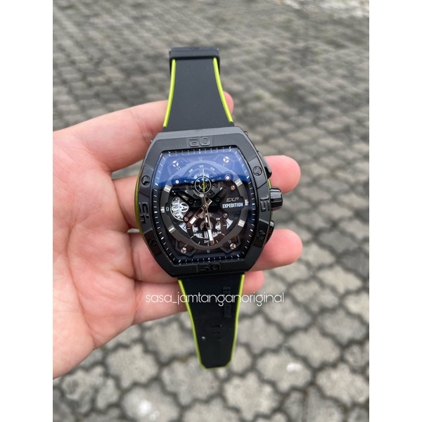 Jam Tangan Expedition EXP 6800 / E6800 Original Hitam List Hijau Pria