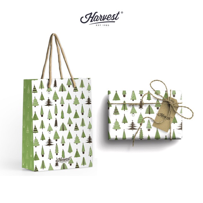 

Paket Paper Bag & Kertas Kado Natal Harvest Wrap Kit - White Tree