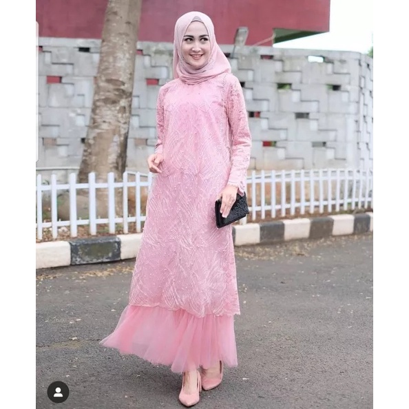 NEW Namira Dress Gamis Brukat / Gaun Pesta / Brukat Muslim Terbaru 2022 / BAJU DEWASA MURAH TERBARU 
