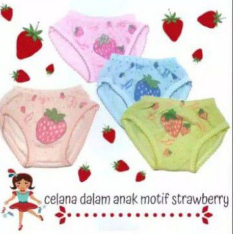 CELANA DALAM ANAK PEREMPUAN MURAH STRAWBERRY