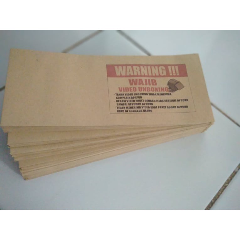 

AMPLOP COKLAT PACKING OLSHOP WARNING WAJIB VIDEO UNBOXING