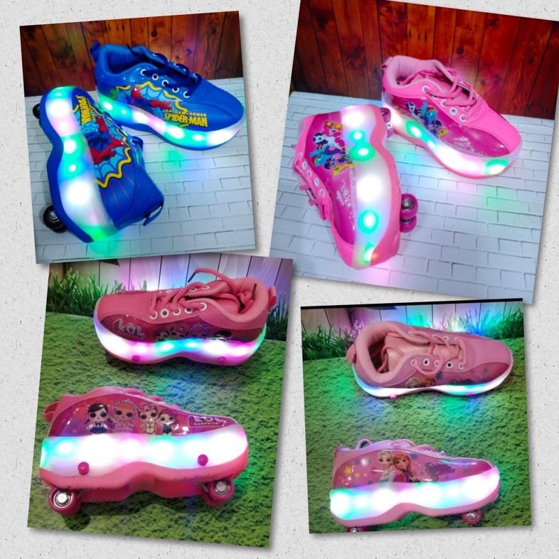 [[BISA COD]] ORIGINAL TERMURAH Sepatu Roda Lipat LOL Lampu / Sepatu Roda Anak Roda 4 / Sepatu Roda K