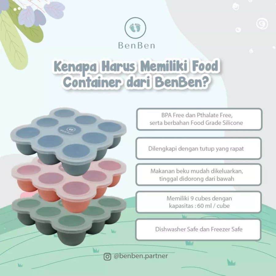 BENBEN SILICONE FOOD CONTAINER 9 HOLES