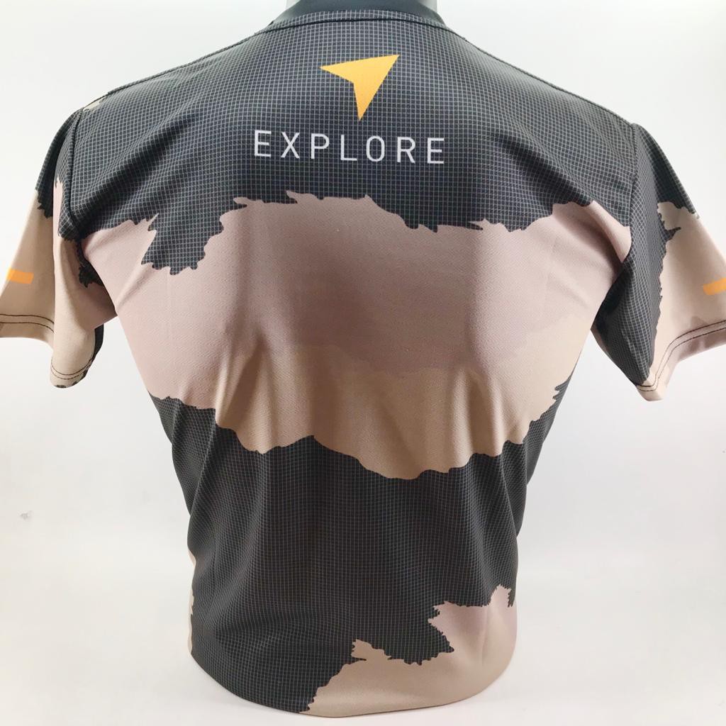 Kaos Jersey Sepeda Explore Lengan Pendek Dri Fit ( Mocca )