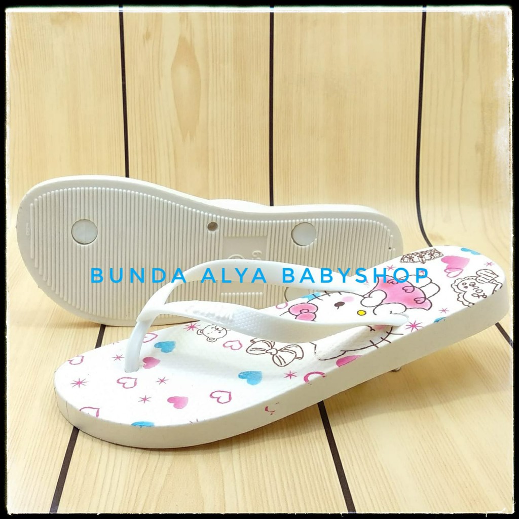 Sandal Jepit Wanita Size 36 - 40 IMPORT Karet PUTIH - Sendal Jepit Cewek Harian Anti Licin Kucing Anti Licin