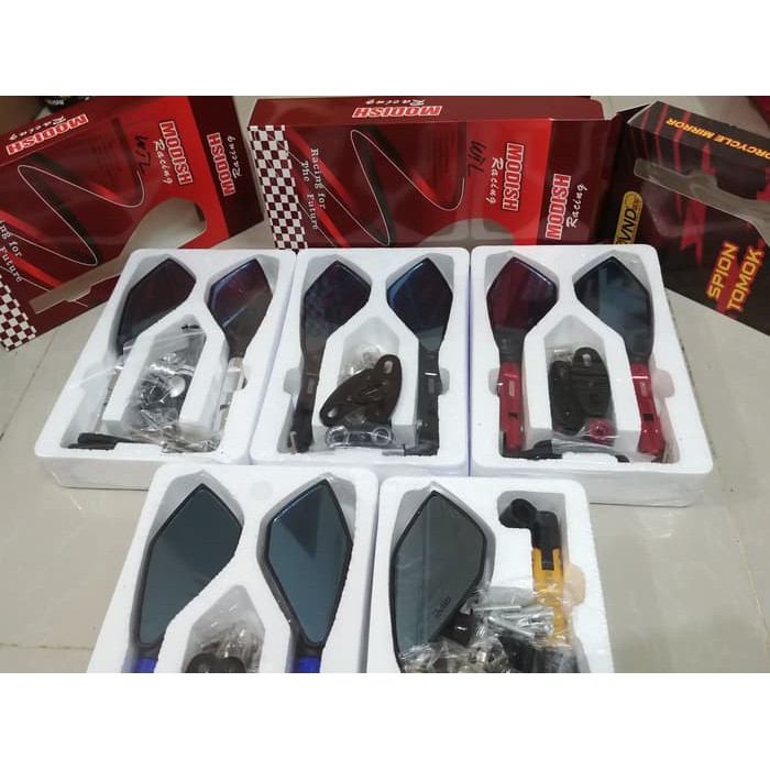 Spion Tomok Cbr Gsx Ninja R25 R15 Vixion CNC Full Kaca Biru