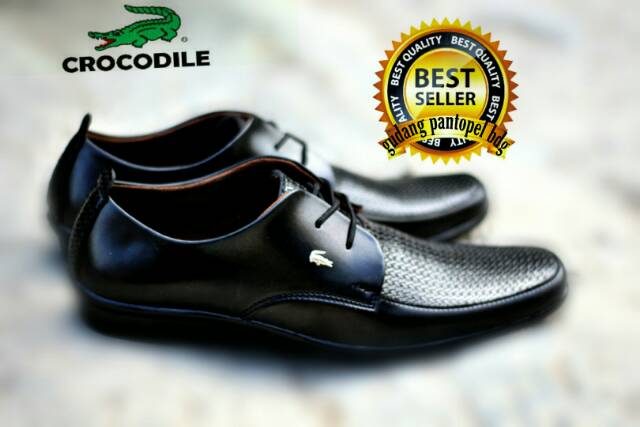 SEPATU PRIA CROCODILE HITAM / FORMAL / KERJA / KANTORAN / KULIAH / NIKAHAN