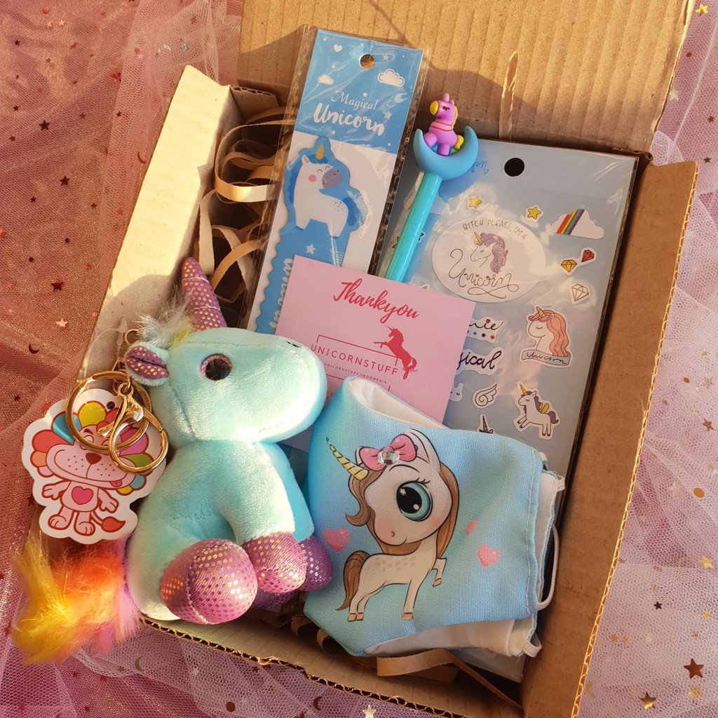 UNICORN STUFF INDOENSIA Paket Kotak Kado Anak motif unicorn 1 Set box unicorn