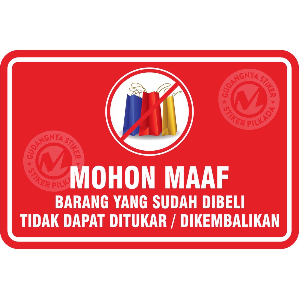 STIKER VINYL BARANG YANG SUDAH DIBELI TIDAK DAPAT DIKEMBALIKAN