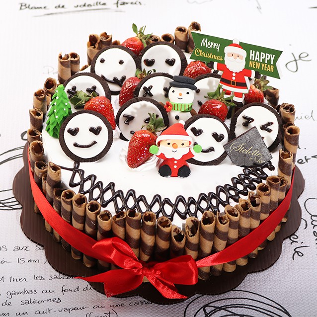 

Kue Natal / Christmas Cake / Smiley Face Oreo / Chocolate Fudge diameter 20 cm Murah Enak
