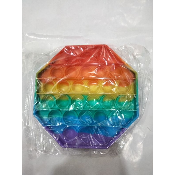 Mainan Pop It Jumbo Rainbow Pelangi Apel Segi 8 Love Murah