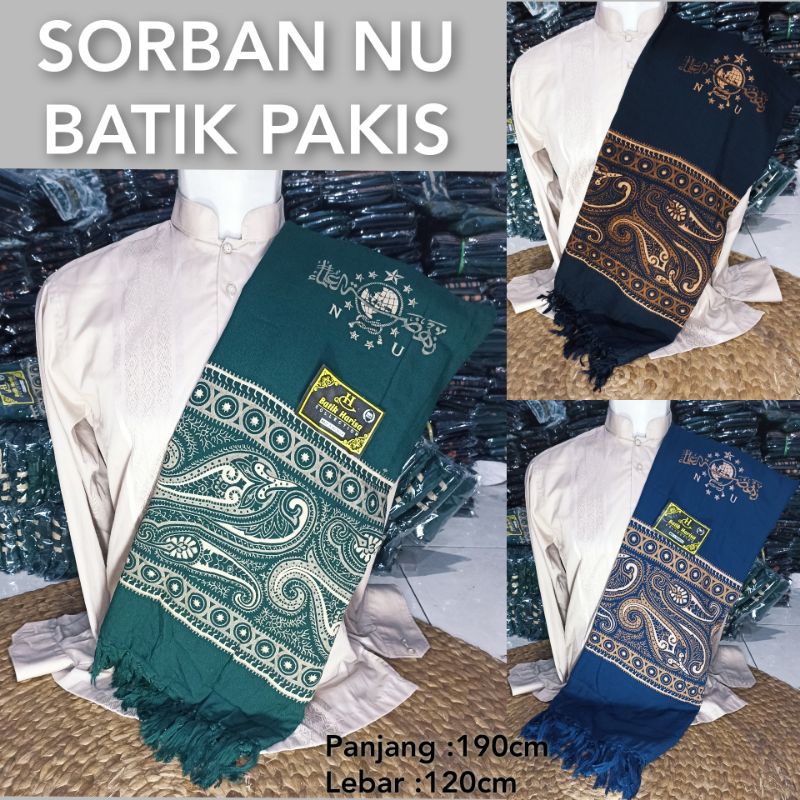 SORBAN NU BATIK MOTIF TERBARU TEROMPAH YAMAN BAHAN RAYON