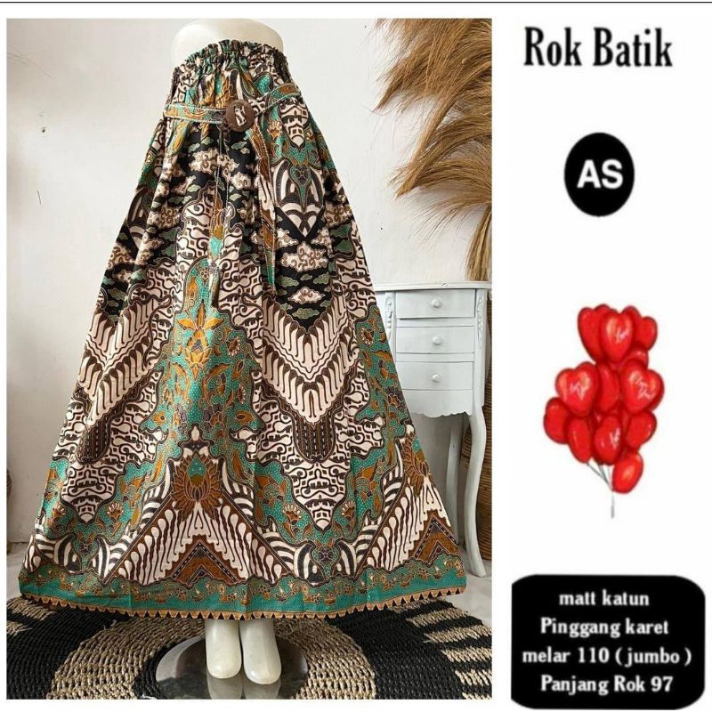 Rok Katun Motif Batik Wanita Remaja Dewasa Panjang Jumbo Fashion Muslim Kekinian Terbaru Pekalongan-6