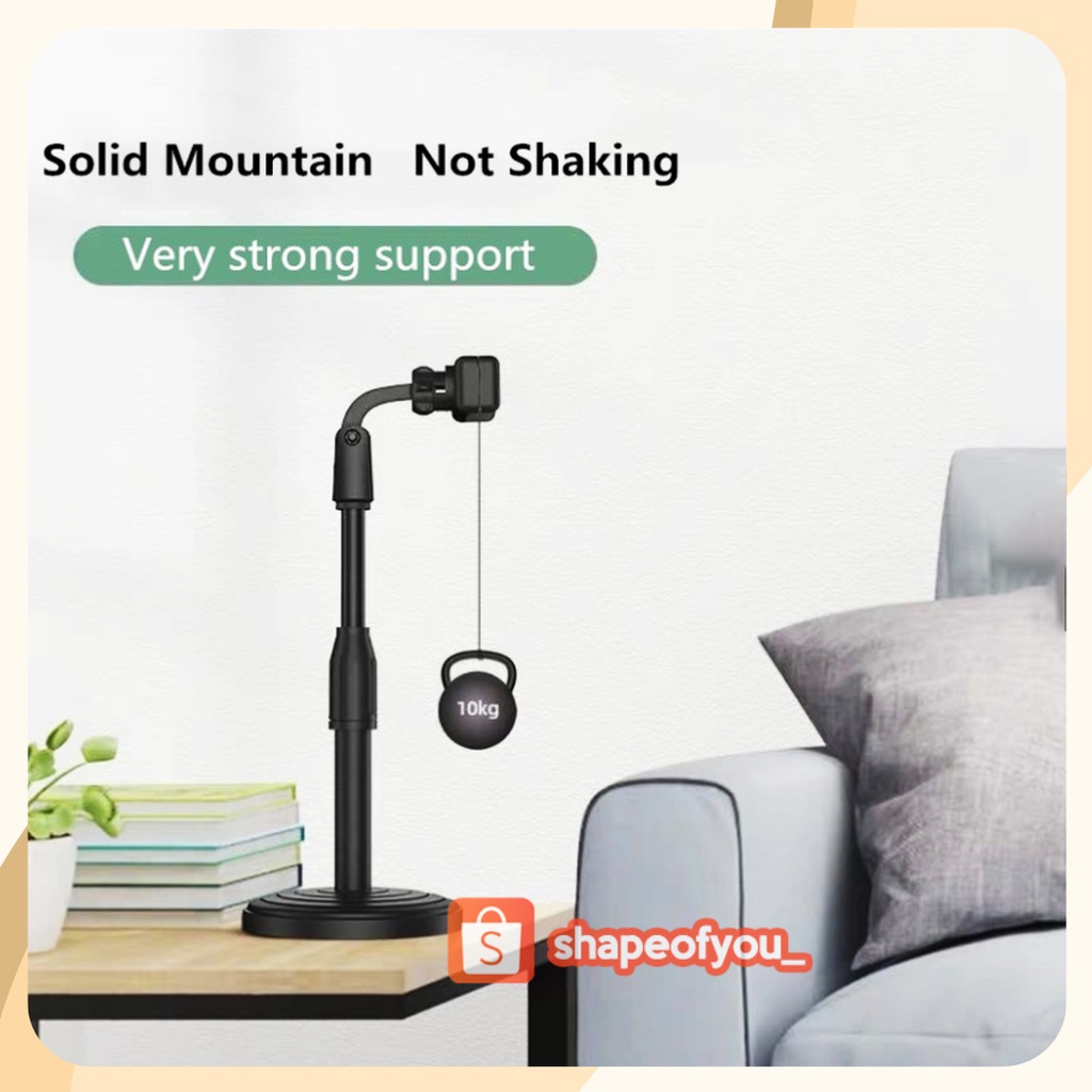 Phone Stand Holder Handphone Hape HP Standing Selfie Broadcasting Tempat HP di meja untuk Zoom Pegangan HP di Meja Putar Kuat Kokoh 360 Derajat