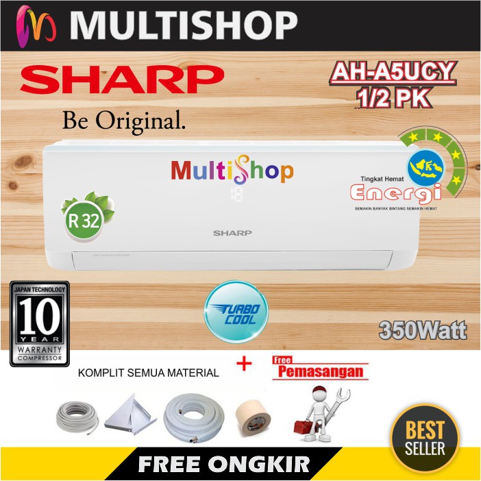 Promo MEGA ELEKTRONIK SALE   AC SHARP 1/2 PK AH-A5UCYN + Pemasangan hanya Bogor saja