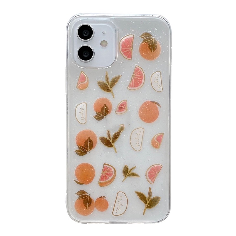 Case Oppo Reno 8 8z 5G 7 7z 6 Pro A57 2022 A16 A16k A16e 4G A96 A55 A76 A95 5 5F 4 4F Tangerine Glitter Case