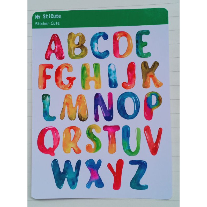 

My StiCute sticker cute Alphabet water color sticker abjad