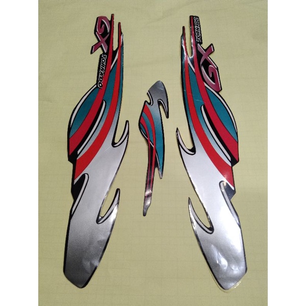 striping Suzuki stiker tornado 110 GX sticker tornado GX 98 hitam Lis biru