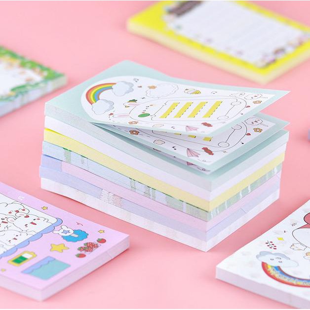 

STICKY NOTES RABBIT HOUSE MEMO TEMPEL KOREA NOTE LUCU - RABBIT RAINBOW