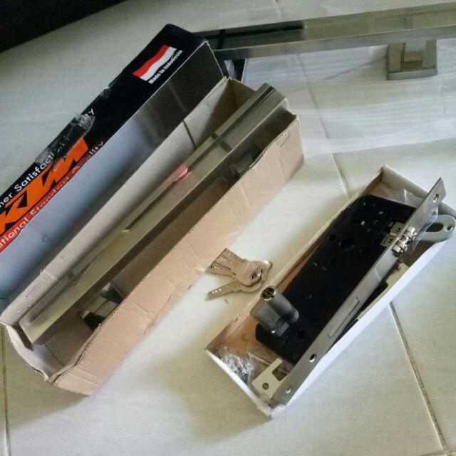 Handle Pintu Minimalis 35cm 1set+kunci