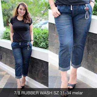  Celana  Jeans  Wanita  7 8  Rubber Wash Brown Skinny Stretch 