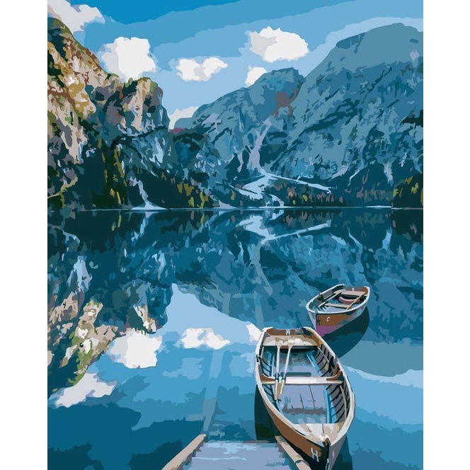 

Kanvas | Diy Painting Paint By Numbers Canvas Lukis Fanes Sennes Braies 40*50