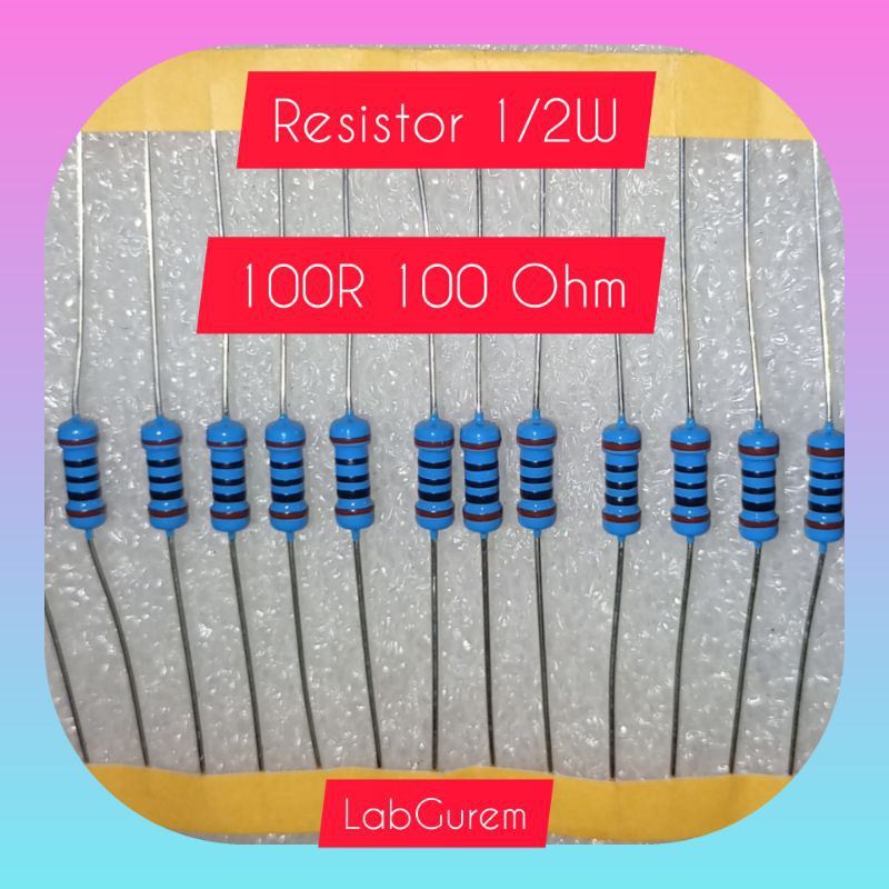 P1 10 Resistor 1/2W Taiwan metal film 1%  berbagai ukuran kaki tembaga