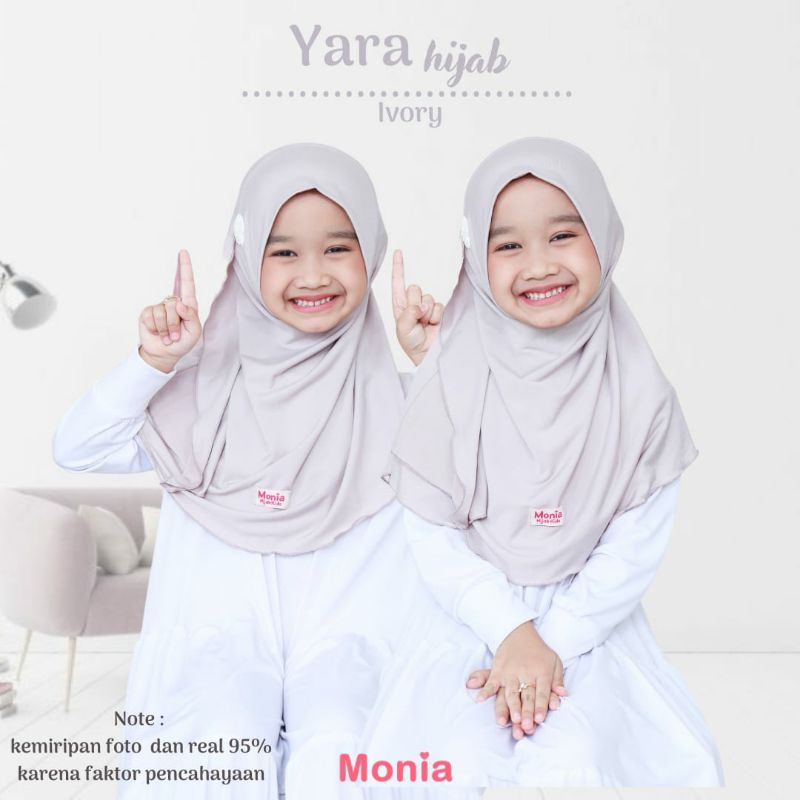 Yara Hijab by Monia Hijab Kids Ivory size MLXL | Hijab Terlaris