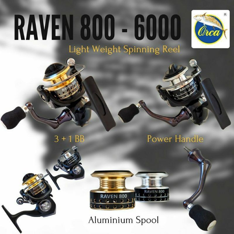 Orca Raven Gulungan Pancing 800/1000/2000/3000/4000/5000/6000 Reel Pancing